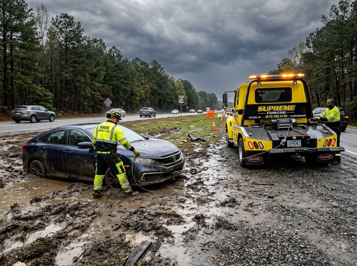 Looking for Fast Mud Recovery Towing Services for Stuck Cars Near Raleigh NC?