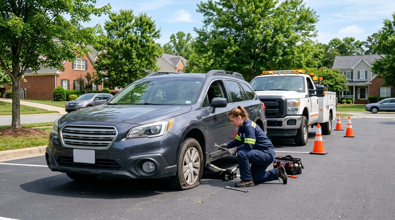 Why You Should Not Drive a Parked Car After Finding a Completely Flat Tire in Raleigh