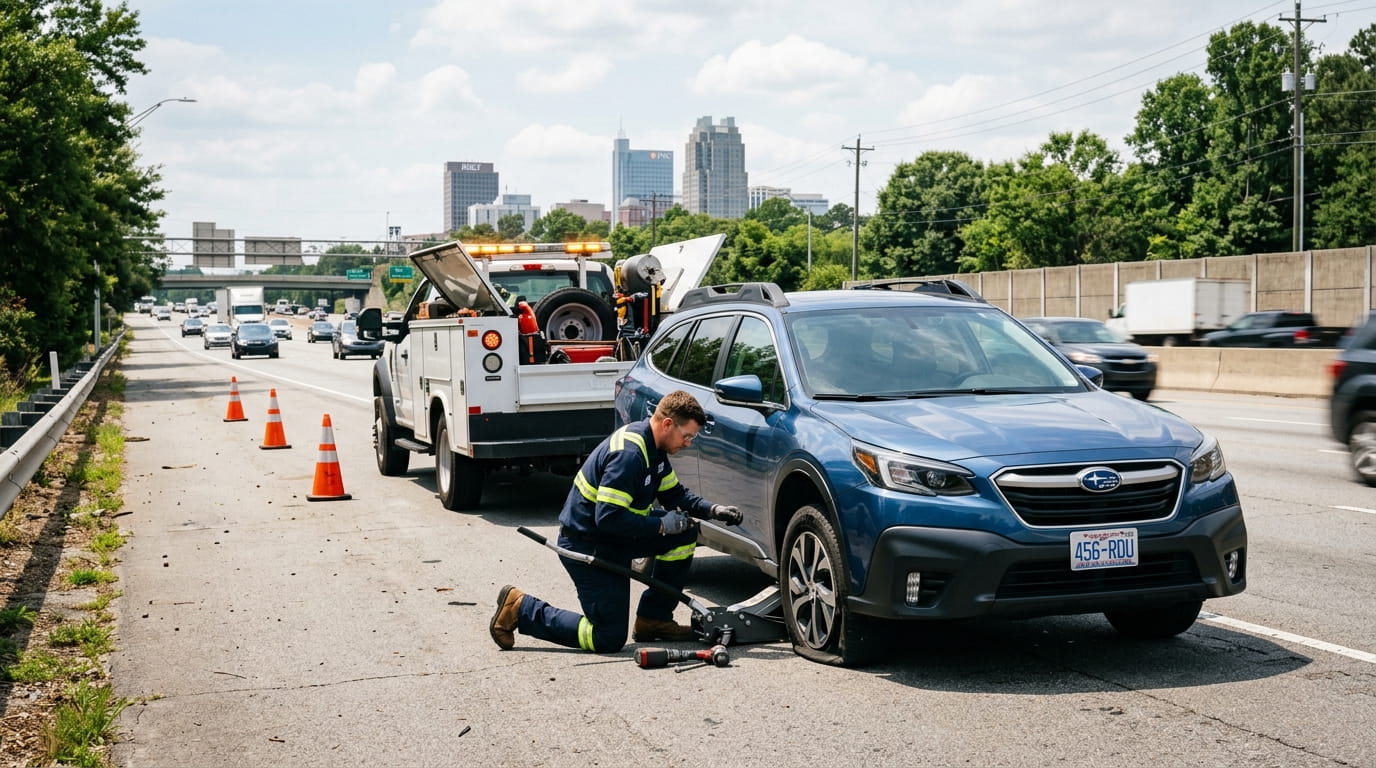When Should You Call for Tire Roadside Assistance for a Disabled Car in Raleigh?